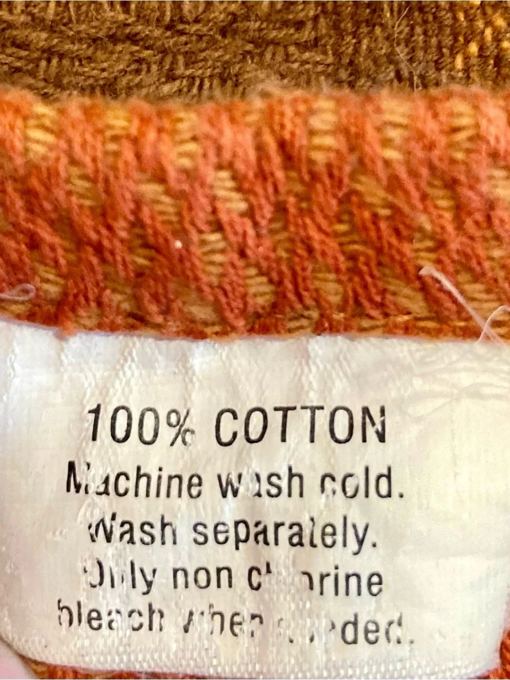 Fall Autumn Plaid Tablecloth Cotton Leaves Orange Brown 71 x 52”